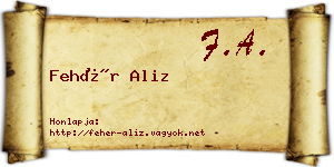 Fehér Aliz névjegykártya